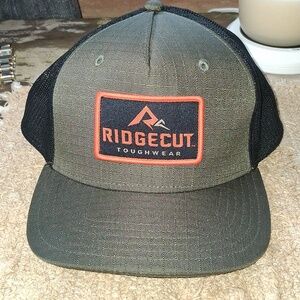 Ridgecut Toughwear Mesh Back Cap - Olive with Black & Orange Patch